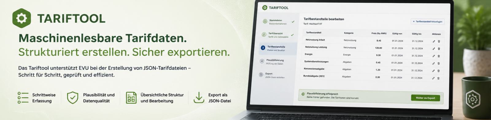 JSON-Tariftool: Unterstützung bei der Erstellung maschinenlesbarer Tarifdaten