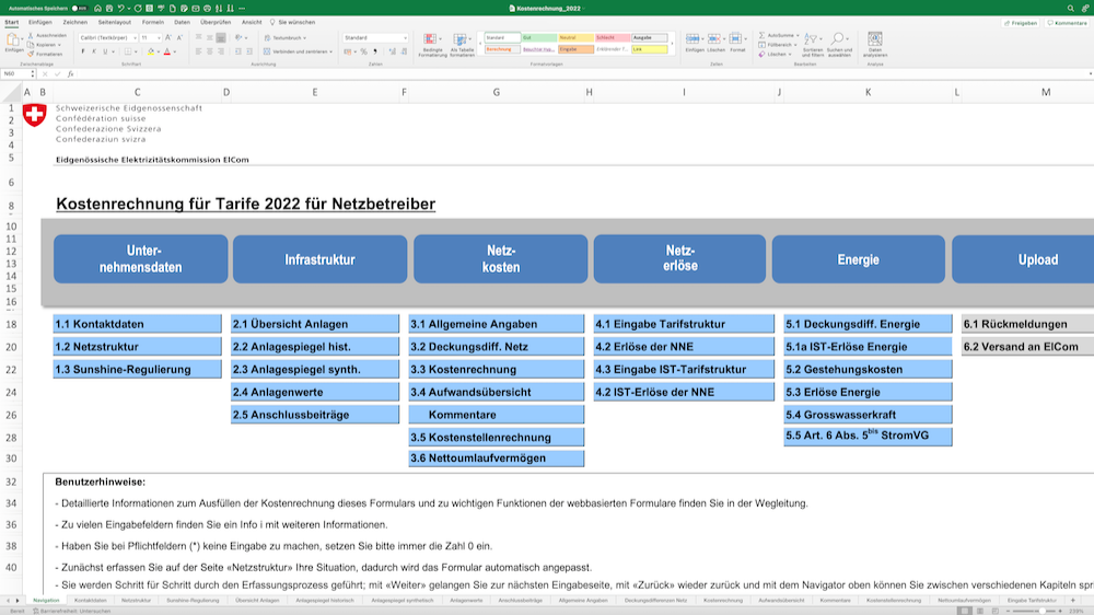 Hinweis der ElCom zu den Kostenrechnungen 2023–2025